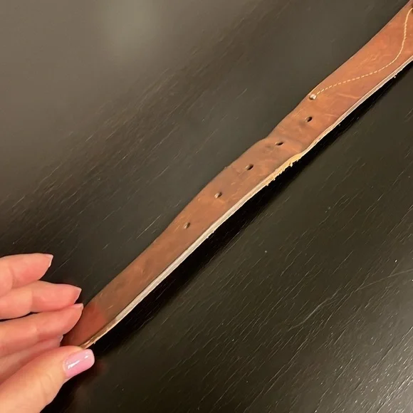 Cole Haan Vintage Golf Leather Belt, cognac color, size 36/40, unisex - Picture 9 of 11